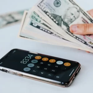A cell phone and money