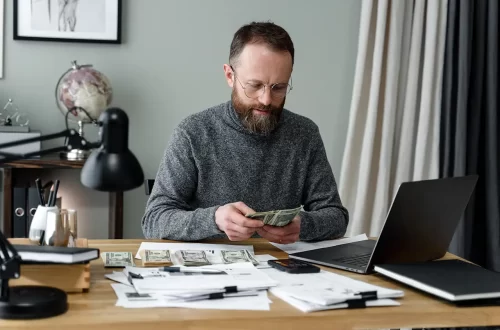 Man doing his home finances