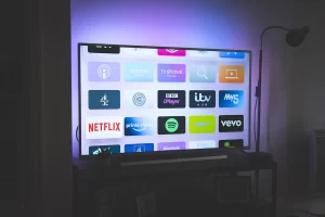 Television showing streaming services