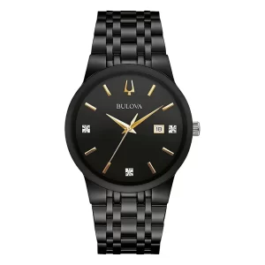 Bulova Men's Modern Black Ion-Plated Stainless Steel Quartz Watch