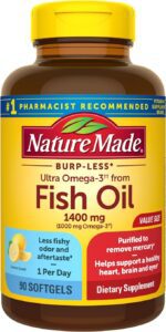 Nature Made Burp Less Ultra Omega 3 Fish Oil 1400mg (1000mg Omega-3)